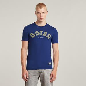 G-Star RAW Puff Logo Slim T-Shirt - Midden blauw - Heren