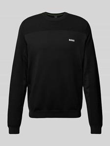 BOSS Green Gebreide pullover met labelprint, model 'Momentum'