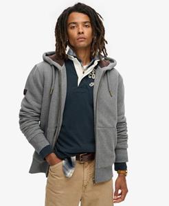 Superdry Mannen Hoodie met Rits en Borgvoering Grijs