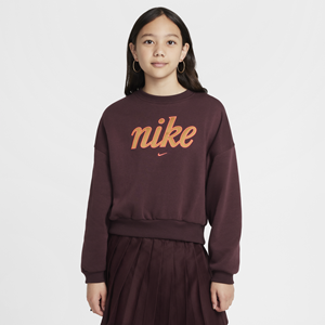 Nike Sportswear Club Fleece sweatshirt met ronde hals en recht design voor meisjes - Rood