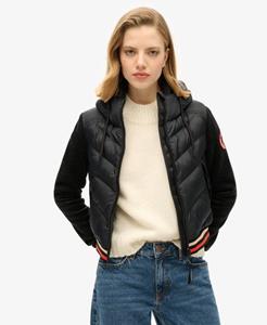 Superdry Vrouwen Storm Fuji Hybrid Bomberjack met Capuchon Zwart