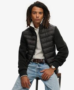 Superdry Mannen Storm Hybrid Bomberjack van Fleece Zwart