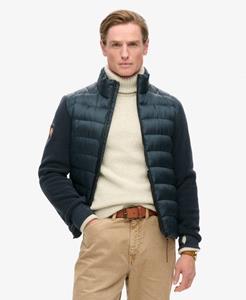 Superdry Mannen Storm Hybrid Bomberjack van Fleece Blauw