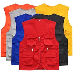 Light in the box Voor heren Dames Vissersvest Wandelvest Mouwloos Ves / Mouwloos Jack Kleding Bovenlichaam Buiten Ademend Sneldrogend Multi Pocket Lichtgewicht Polyester Zwart Geel Rood Vissen Klimmen Hardlopen