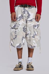 Jaded Man Snow Camo Cadet Cargo Shorts