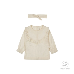 Dirkje Blouse + haarband Offwhite