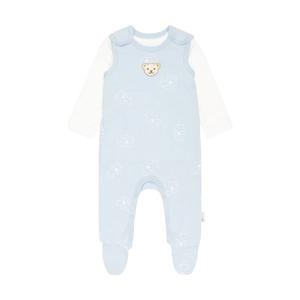 Steiff Set romper + T-shirt lange mouw GOTS - blauw