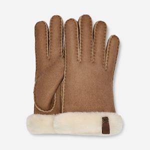 UGG Shorty-handschoen met leren versiering voor dames  in Brown  Shearling