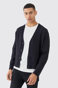 Boohoo Gebreide Boxy Cardigan, Black