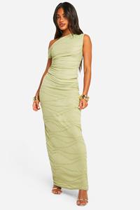 Boohoo Textured Column Maxi Skirt, Sage