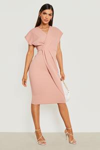 Boohoo Wikkel Midi Jurk, Rose