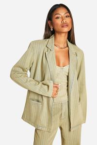 Boohoo Getinte Wash Denim Blazer, Vintage Wash