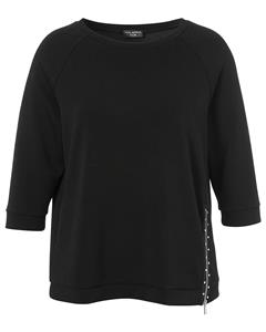 VIA APPIA DUE Softes 3/4-Arm Sweatshirt mit Zier-Reißverschluss