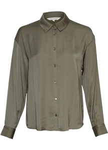 Moss Copenhagen Donker satijnen blouse sandeline maluca