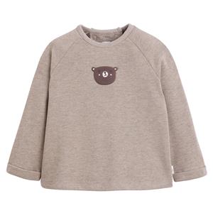 LA REDOUTE COLLECTIONS Sweater met ronde hals bedrukt met teddybeer, in molton