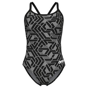 Arena  Women's Escape Swimsuit Lightdrop Back - Badpak, grijs/zwart