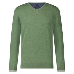 Fellows United Pullover V-neck Rib Details Mid Green  