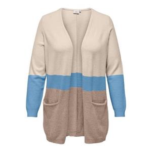 ONLY CARMAKOMA Vest CARNEW STONE L/S LONG STRIPE CARDI KNT