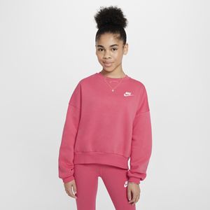 Nike Sportswear Club Fleece sweatshirt met ronde hals en recht design voor meisjes - Roze