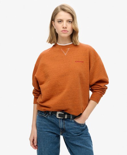 Superdry Vrouwen Essential Overdyed Sweatshirt met Logo Oranje