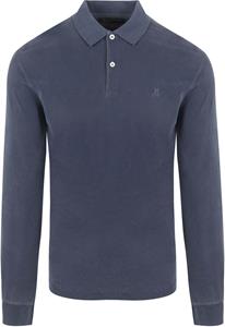 Marc O'Polo Longsleeve Poloshirt Terry Cloth Donkerblauw