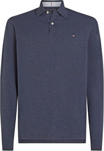 Tommy Hilfiger Longsleeve Polo Melange Donkerblauw