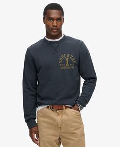 Superdry Mannen Track & Field Sweatshirt met Afbeelding en Ronde Hals Blauw