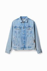 Desigual Denim truckerjack met borduursels - BLUE