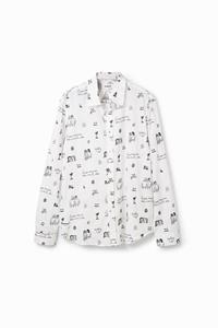 Desigual Voile shirt met borduursels - WHITE