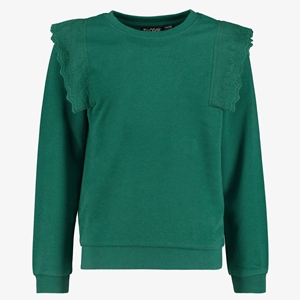 TwoDay meisjes sweater groen met ruches