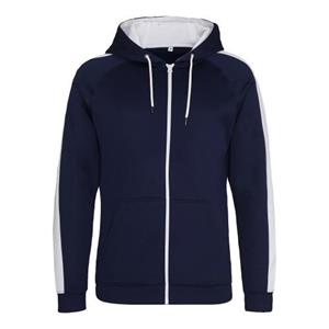 Awdis Just Hoods Mens Contrast Sports Polyester Full Zip Hoodie