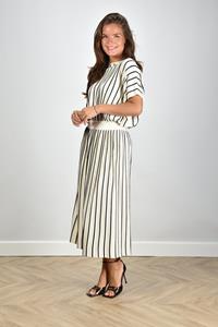 Max Mara Weekend  midi rok Finanza met plooien crème