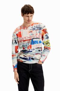 Desigual Sweatshirt met Japanse tijdschriftprint - WHITE