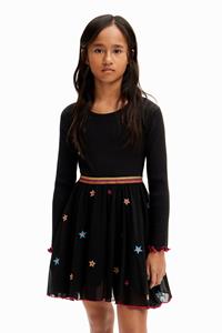 Desigual Gecombineerde sterrenjurk - BLACK