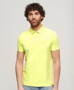 Superdry Mannen Essential Neon Poloshirt van Jersey met Logo Geel