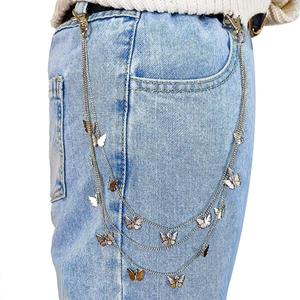 LY Fashion Sexy 017 Mode Punk Street Multi Layer Vlinder HipHop Hook Belt Taille Chain Broek Chain