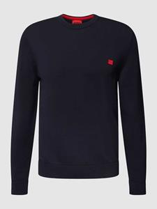 HUGO Gebreide pullover met labelstitching, model 'Cassius'