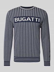 Bugatti Gebreide pullover met labelprint