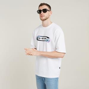 G-Star RAW Gradient Old Skool Logo Boxy T-Shirt - Wit - Heren