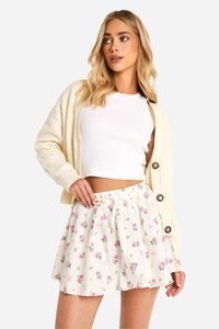 Boohoo Bloemen Maxi Rok Met Print, White