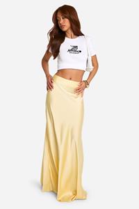 Boohoo Satin Maxi Skirt, Butter