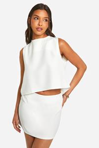 Boohoo Geweven Mini Rokje, White