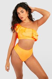 Boohoo High Waist Bikini Broekje, Neon-Orange