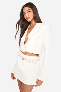 Boohoo Korte Blazer, Ivory