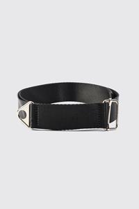 Boohoo Buckle Detail Nylon Belt In Black, Black