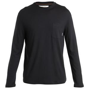 Icebreaker  Merino Tech Lite III L/S Relaxed Pocket Tee - Merinoshirt, zwart