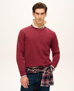 Superdry Mannen Essential Logo Sweatshirt met Ronde Hals Rood