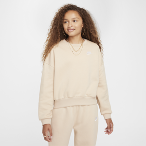 Nike Sportswear Club Fleece sweatshirt met ronde hals en recht design voor meisjes - Bruin