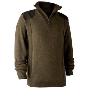 Deerhunter  Sheffield Knit with Zip Neck - Wollen trui, bruin