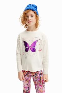 Desigual T-shirt met vlinderprint - WHITE